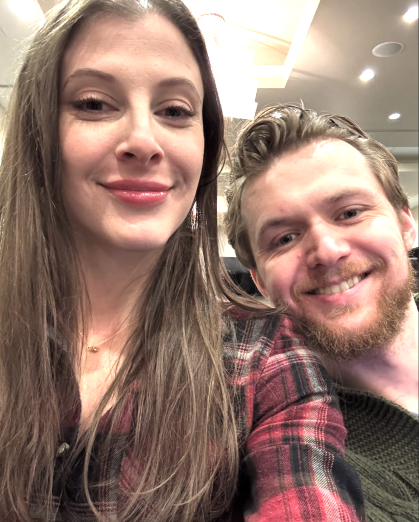 Megan Grant and Ado Kukic at a writing conference in Denver, Colorado